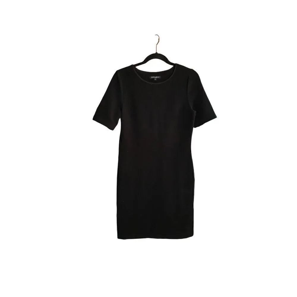 Mario Serrani women’s black Ribbed pull over short sleeve dress S/small